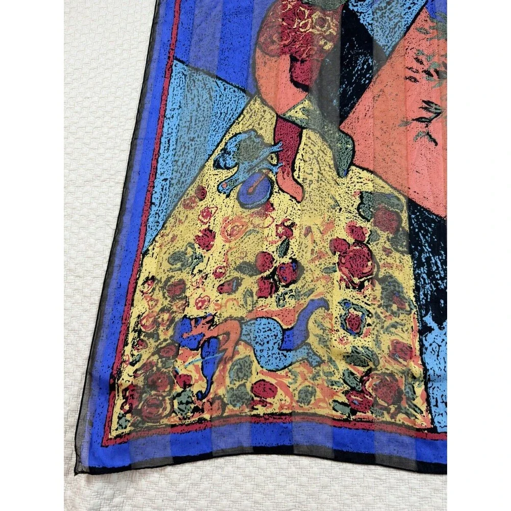 Patricia Paris SCARF Vintage‎ Painting Square Wrap Ancient Greek Fresco 34